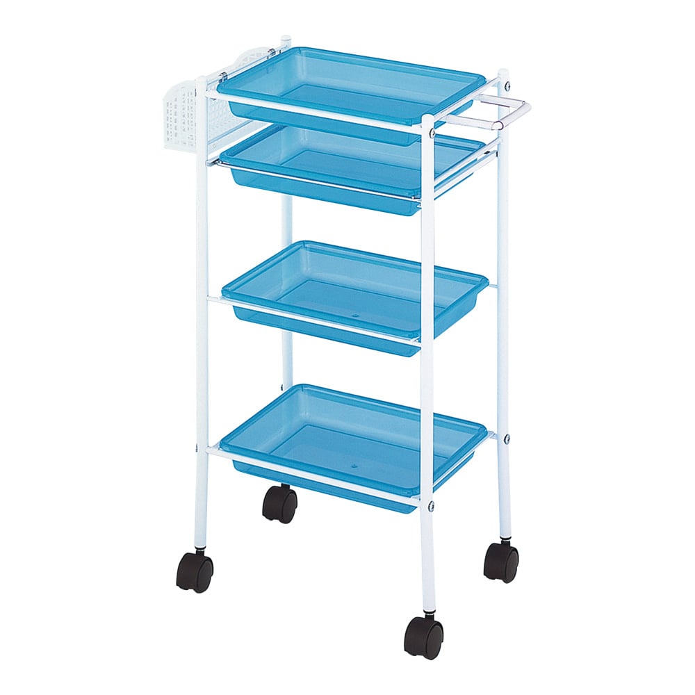 西村製作所 トレーワゴン（C-305） 510×280×835mm クリアブルー  1台（ご注文単位1台）【直送品】