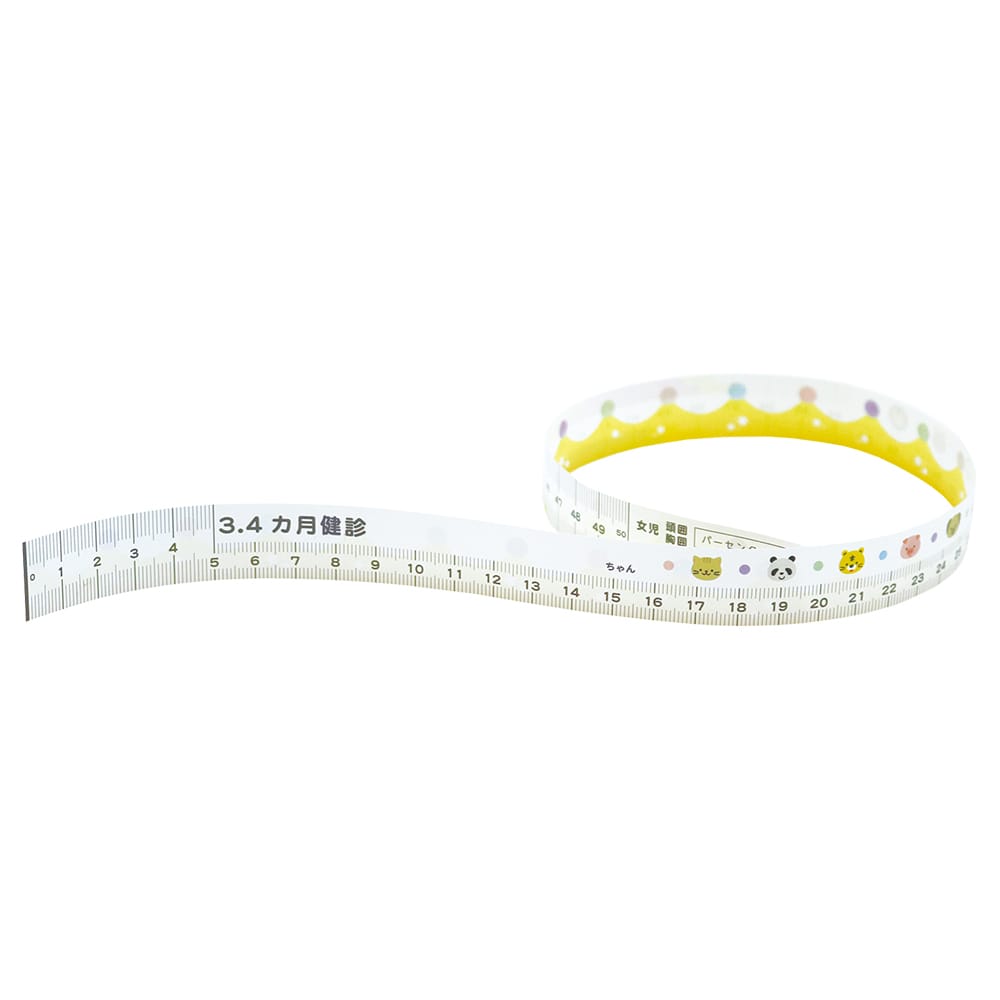 イトマン ディスポーザブルベビーメジャー（CocoMedi 乳幼児健診用メジャー メモるん）3,4ヶ月用 300枚入  1本（ご注文単位1本）【直送品】