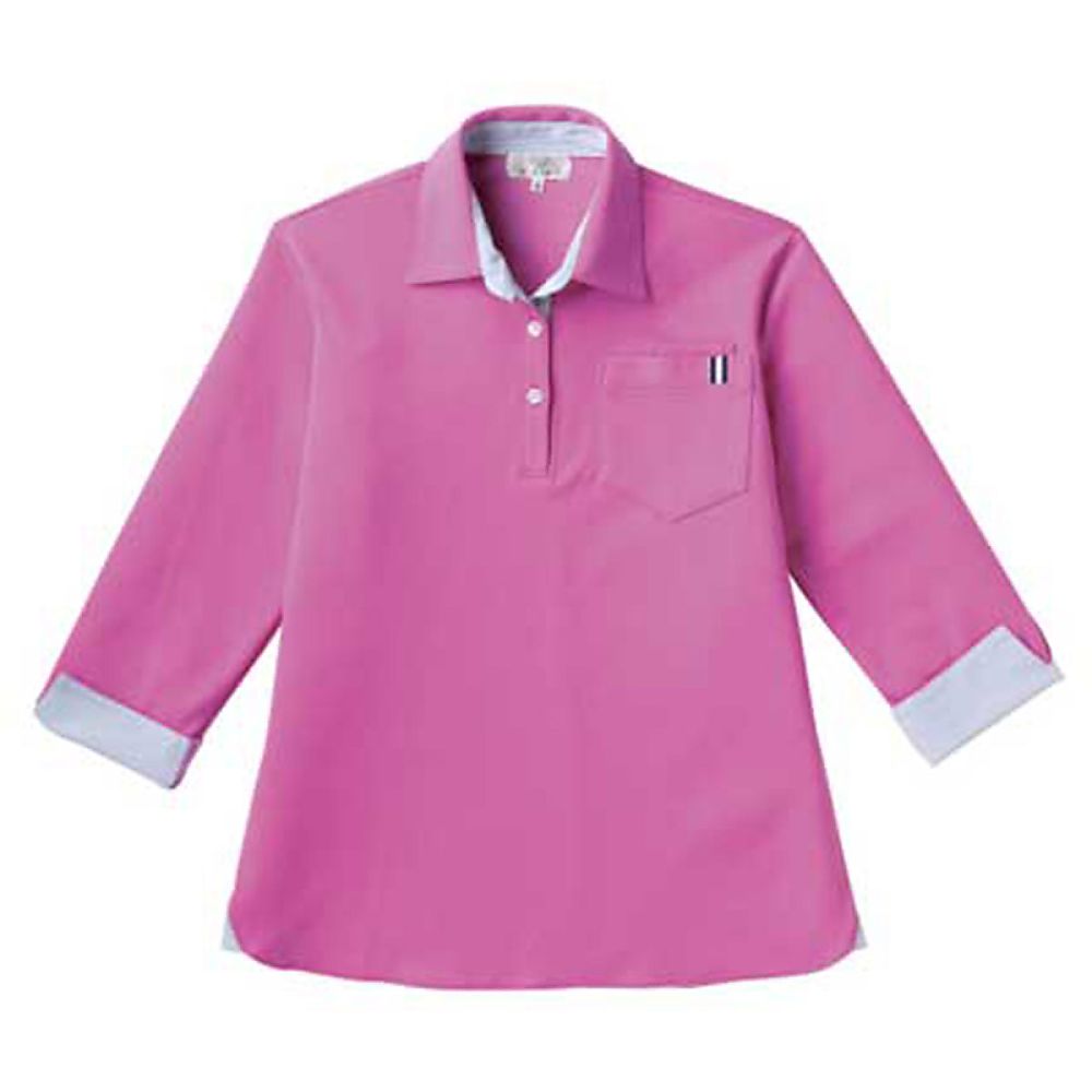 KIRAKU(トンボ) レディスニットシャツ ラベンダーピンク 4L(身丈71cm) CR146-16 4L 1枚(ご注文単位1枚)【直送品】