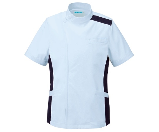 KAZEN メンズジャケット半袖 サックス L 094-21 L 1枚（ご注文単位1枚）【直送品】