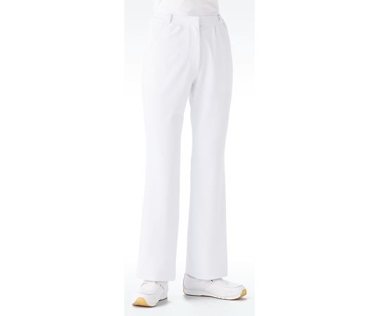 KAZEN レディススラックス 白 L 195-20 L 1枚（ご注文単位1枚）【直送品】