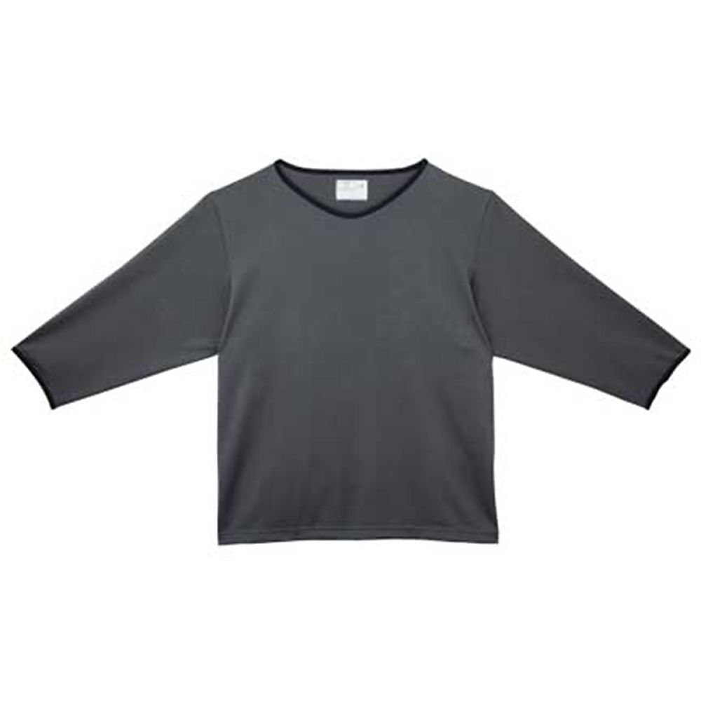 KIRAKU(トンボ) メンズ検診用シャツ チャコールグレー M(身丈68cm) CR847-08 M 1枚(ご注文単位1枚)【直送品】