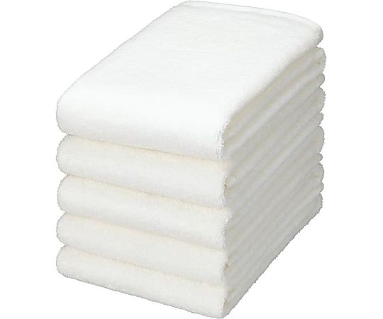 東進 毛羽落ちしにくい無撚糸フェイスタオル ホワイト 1パック（5枚入） KU-214 1パック（ご注文単位1パック）【直送品】