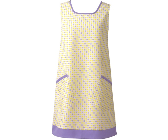 KAZEN ドットカバーエプロン イエロー M KZN911-74 1枚(ご注文単位1枚)【直送品】