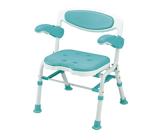 島製作所 折りたたみシャワーチェアー （楽湯DX） ライトグリーン 7250 1台（ご注文単位1台）【直送品】