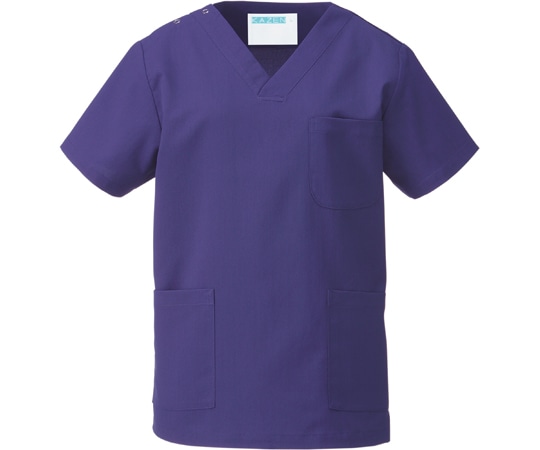 KAZEN スクラブ（男女兼用）ダークパープル S 133-67 1枚（ご注文単位1枚）【直送品】