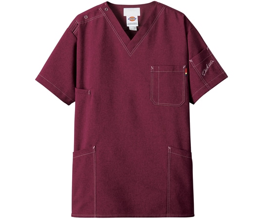 フォーク スクラブ バーガンディ L 7061SC-16 1枚（ご注文単位1枚）【直送品】