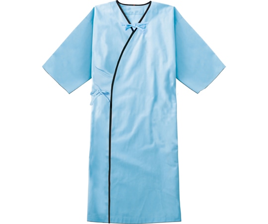 KAZEN 検診衣 ブルー×ネイビー M 303-41 1枚（ご注文単位1枚）【直送品】