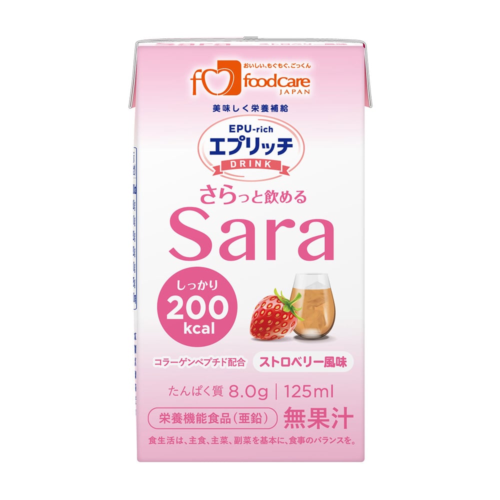 フードケア エプリッチドリンクSara ストロベリー風味 1箱（24本入）  1箱（ご注文単位1箱）【直送品】