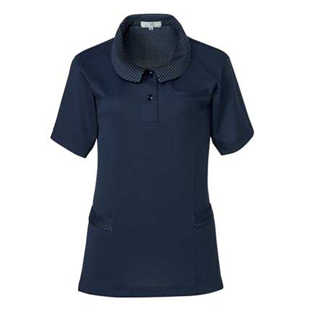 KIRAKU（トンボ） レディスニットシャツ ネイビー S（身丈63.5cm） CR188-88 S 1枚（ご注文単位1枚）【直送品】