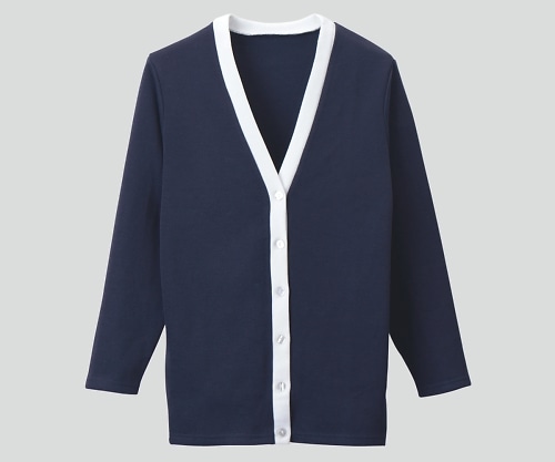 ディーフェイズ ロングカーディガン（Vネック） S ネイビー×ホワイト C-10 1枚（ご注文単位1枚）【直送品】