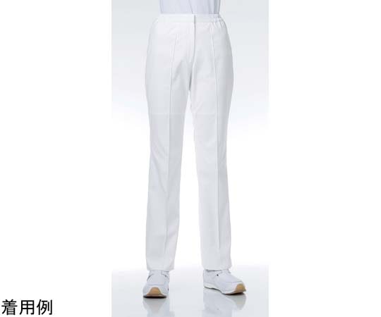 KAZEN レディススラックス シロ L REP165-10 1枚(ご注文単位1枚)【直送品】
