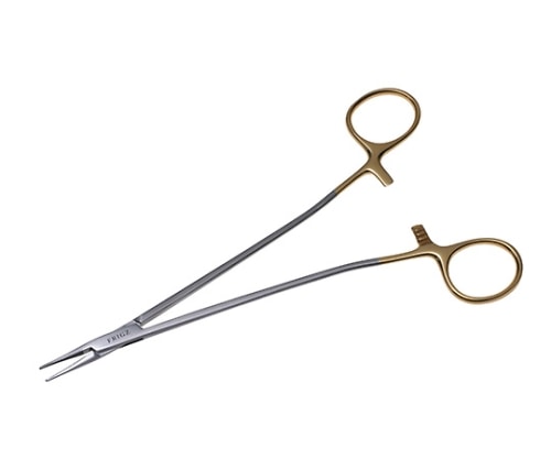 日本フリッツメディコ T/Cヘガールバスキュラー持針器 14cm 0.3チップ付 C008-014S 1個(ご注文単位1個)【直送品】