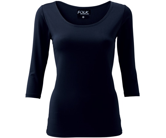 フォーク レディスカットソー（7.5分袖）ネイビー L 9001-17 1枚（ご注文単位1枚）【直送品】