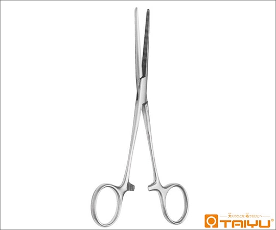 TAIYU（大祐医科工業） 九大式止血鉗子 直 無鈎 BOX 全長16.5cm TY-405A 1本（ご注文単位1本）【直送品】