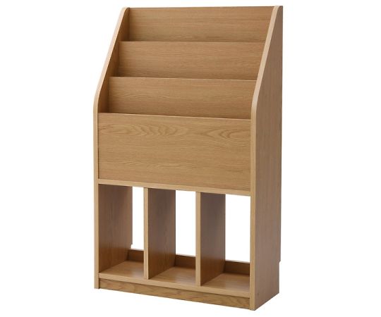 山善（YAMAZEN） ディスプレイ マガジンラック 600mm ライトブラウン CMR-1060（LBR） 1台（ご注文単位1台）【直送品】