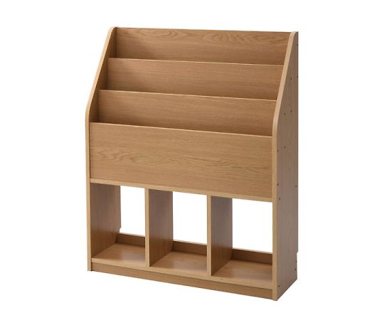 山善（YAMAZEN） ディスプレイ マガジンラック 800mm ライトブラウン CMR-1080（LBR） 1台（ご注文単位1台）【直送品】