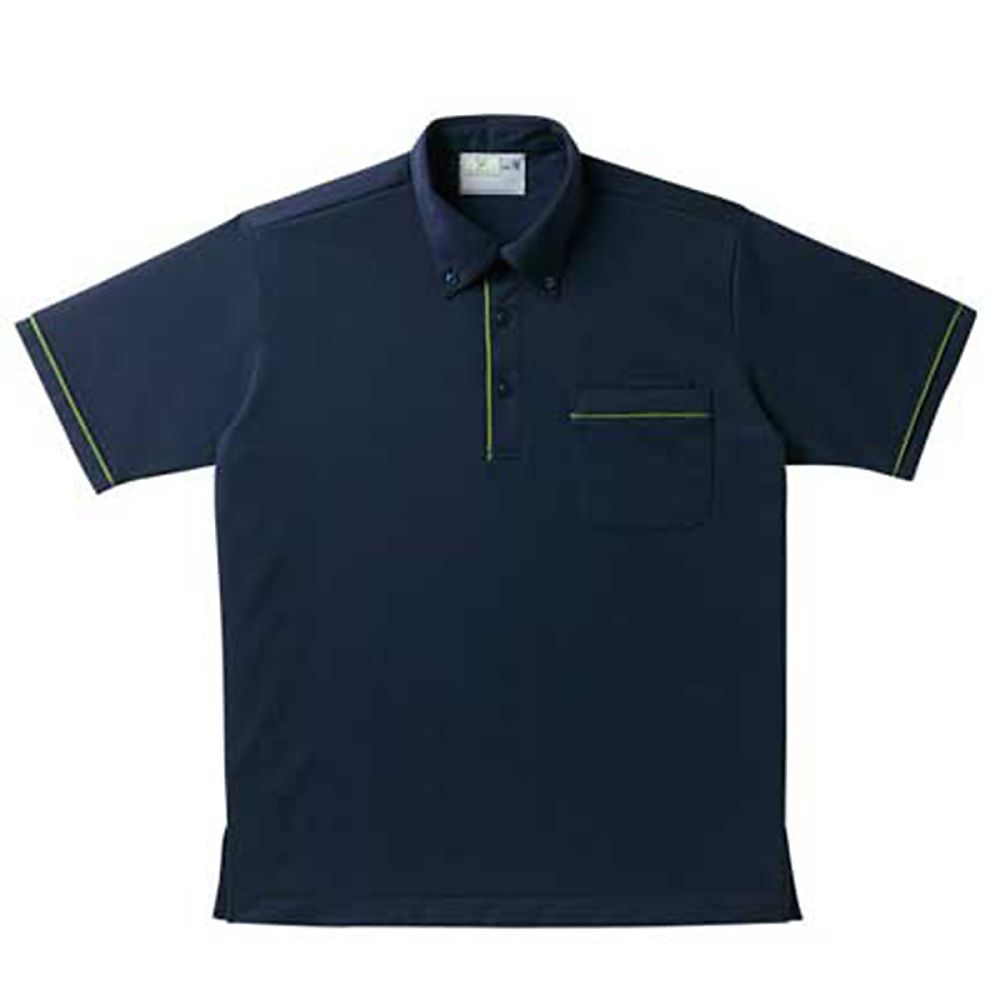 KIRAKU（トンボ） ニットシャツ ネイビー 4L（身丈80cm） CR144-88 4L 1枚（ご注文単位1枚）【直送品】