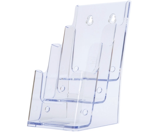 アズワン ツーウェイパンフレット立て 透明 パンフレットスタンドA4 三ツ折 3段 61-546-61-3 1個（ご注文単位1個）【直送品】