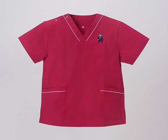 ディーフェイズ 男女兼用スクラブ(くまモン刺繍入り) マリナーラワイン SS DS2001K 1枚(ご注文単位1枚)【直送品】