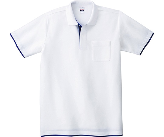 トムス ベーシックレイヤードポロシャツ ホワイト×ロイヤルブルー SS 195BYP 1着（ご注文単位1着）【直送品】