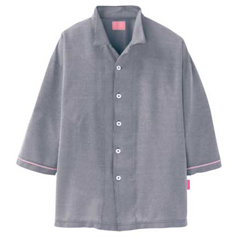 KIRAKU（トンボ） ニット患者衣 前開きシャツ ダークネイビー LL 1ケース（10枚入） CV001-89 LL 1ケース（ご注文単位1ケース）【直送品】