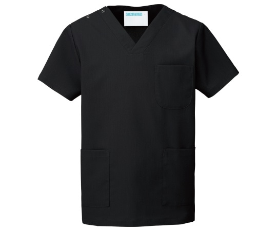 KAZEN スクラブ（男女兼用） ブラック L 133-99 L 1枚（ご注文単位1枚）【直送品】