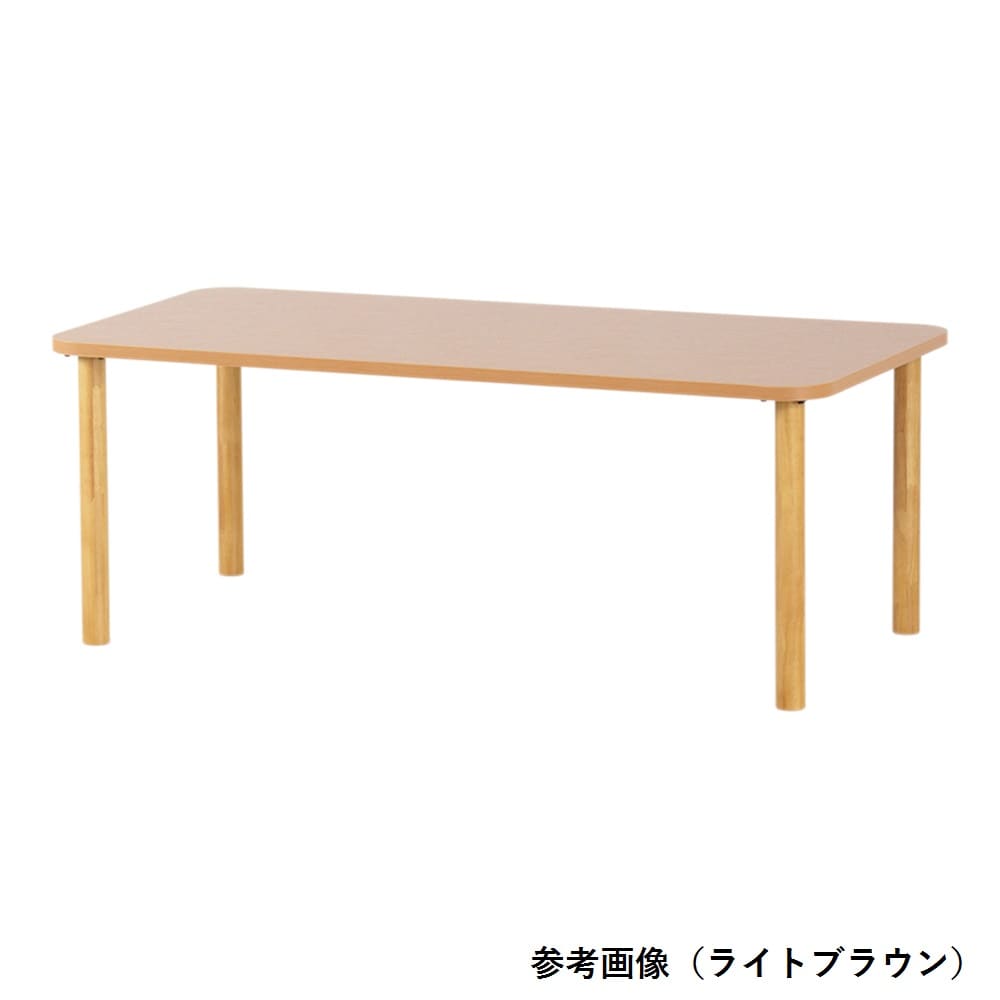 貞苅椅子製作所 メラミンテーブル ブラウン 長方形 6人掛けワイド A脚(木製脚・継脚) TM4-K18090 BR 1個(ご注文単位1個)【直送品】