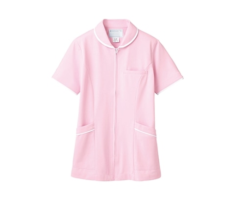 住商モンブラン ナースジャケット 半袖 ピンク/白 73-1564 M 1枚（ご注文単位1枚）【直送品】