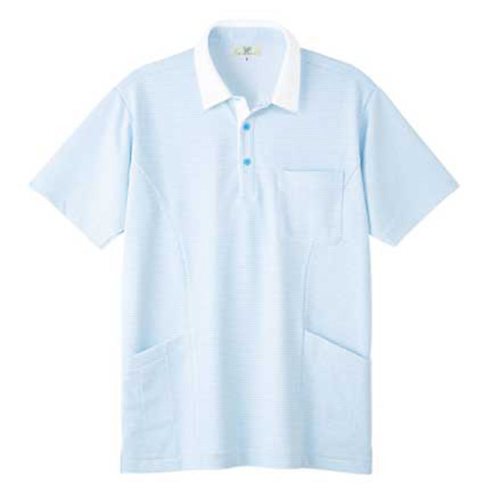 KIRAKU（トンボ） ニットシャツ サックス M（身丈68cm） CR187-70 M 1枚（ご注文単位1枚）【直送品】