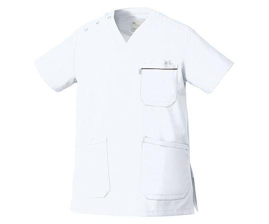 ミズノ（チトセ） 男女兼用スクラブ ホワイト L MZ0018-C-1-L 1枚（ご注文単位1枚）【直送品】