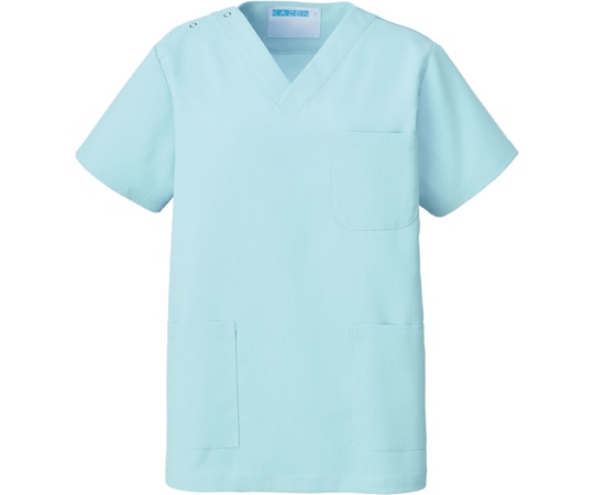 KAZEN スクラブ（男女兼用）シーブルー LL 133-61L 1枚（ご注文単位1枚）【直送品】