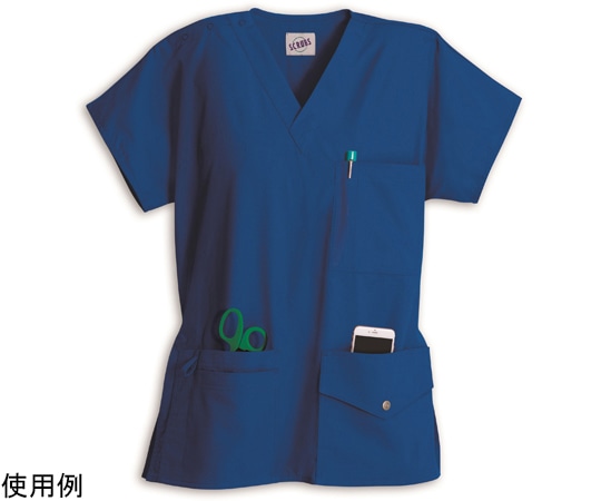 スクラブス スクラブス UNISEX 6ポケット スナップトップ ロイヤル XXS Z1J15 1枚（ご注文単位1枚）【直送品】