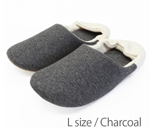 オクムラ クレンゼ 抗ウイルス バブーシュスリッパ チャコール L  1足（ご注文単位1足）【直送品】