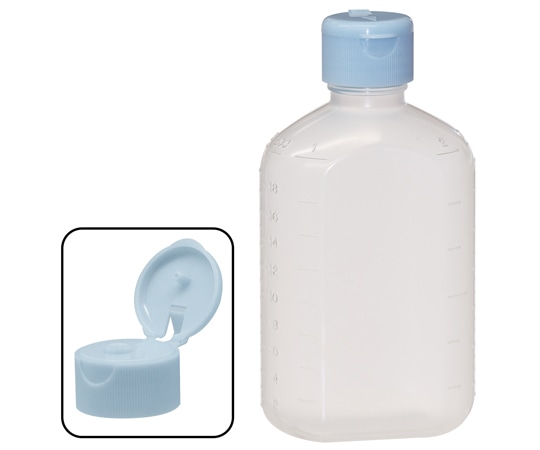 金鵄製作所 小判型投薬瓶 200mL ワンタッチキャップ(スカイブルー:水) 100本入 23030-002 1箱(ご注文単位1箱)【直送品】