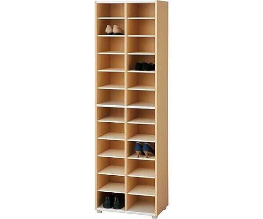 バリュテック・インターナショナル PLシューズラック ハイタイプ 24足用ナチュラル PLN-59P 1台（ご注文単位1台）【直送品】