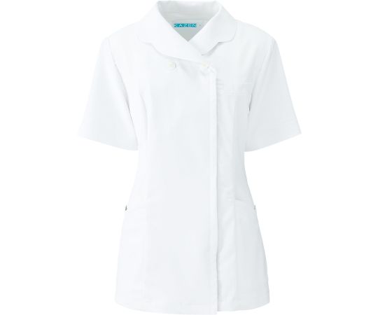 KAZEN レディスジャケット半袖 白 4L 104-20 4L 1枚（ご注文単位1枚）【直送品】