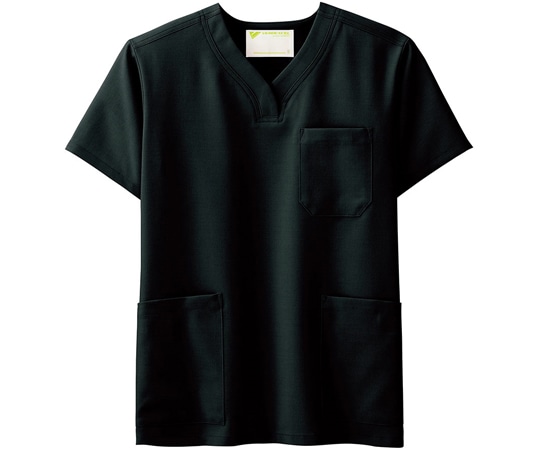 ミドリ安全 作業服 メディカルウェア ベルデクセルフレックス 男女兼用スクラブ VEM1009上 ブラック 3Lサイズ VEM1009-UE-3L 1着（ご注文単位1着）【直送品】