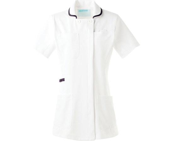 KAZEN レディスジャケット半袖 ホワイト×ネイビー 6L 980-18 1枚（ご注文単位1枚）【直送品】