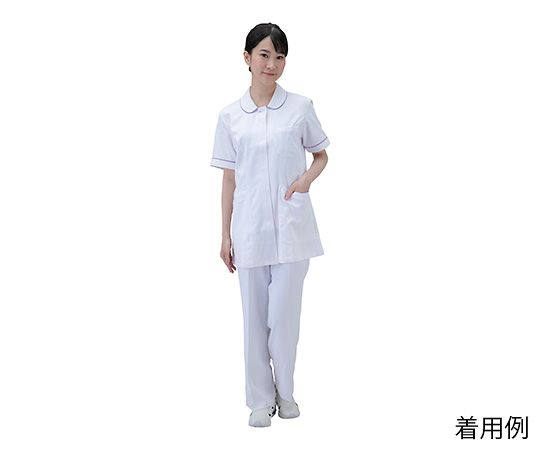 アプロンアパレル レディースジャケット ホワイト×パープル LL 504-85AP 1枚(ご注文単位1枚)【直送品】