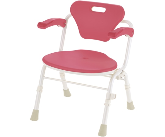 リッチェル やわらかシャワーチェア クレオ折りたたみ（防カビプラス） 肘掛付520 ピンク 19215 1個（ご注文単位1個）【直送品】