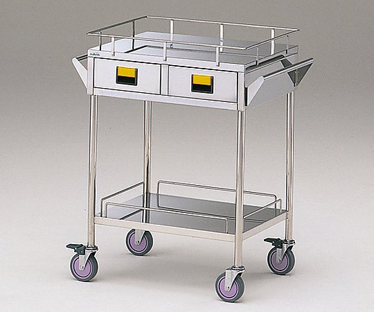 ナビス(アズワン) カラフルカート 2段-黄 750×450×855mm K2W-Y 1台(ご注文単位1台)【直送品】