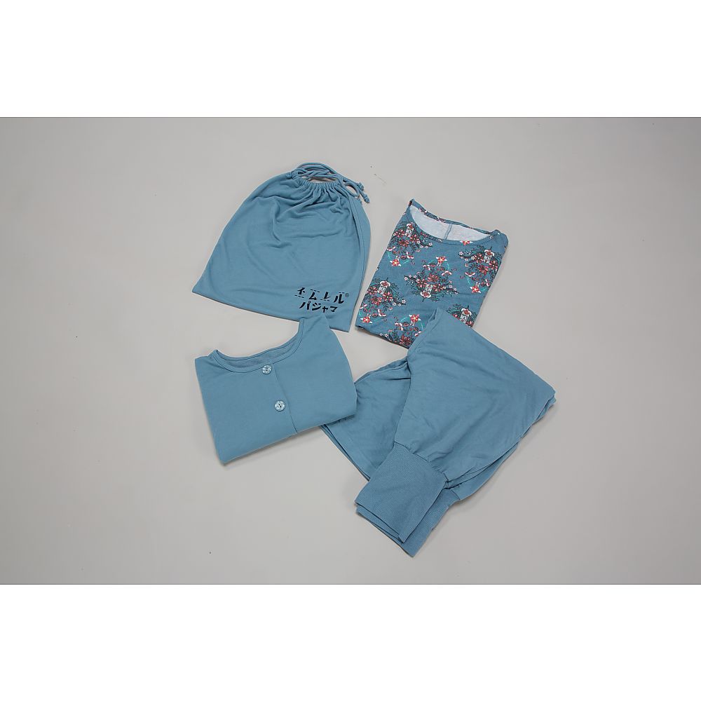 篠原化学 ネムレルパジャマ ~うっとり肌心地~ 3点セット（収納袋付き） ブルー  1組（ご注文単位1組）【直送品】