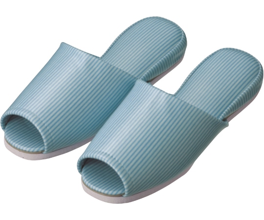 日紅商事 ストライプ柄前開きスリッパ ブルー 20足セット NB5001（20ソクセット）-ブルー-26.0cm 1箱（ご注文単位1箱）【直送品】