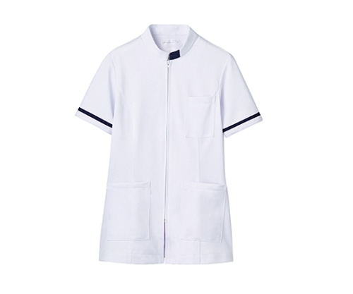 住商モンブラン ジャケット レディス 半袖 白/ネイビー 73-1288 M 1枚（ご注文単位1枚）【直送品】