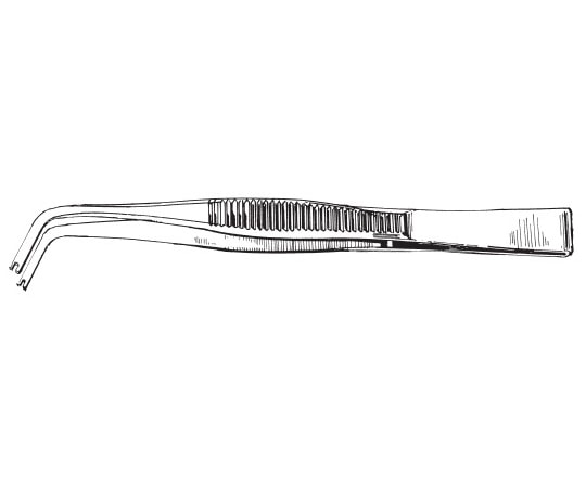 夏目製作所 特殊先曲りピンセット 先溝付 125mm A-30 1個（ご注文単位1個）【直送品】