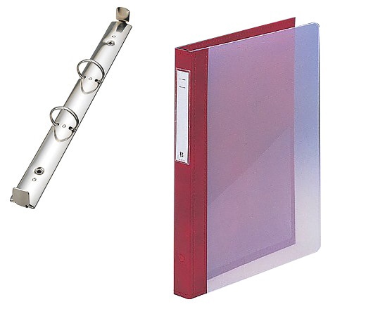 LIHITLAB カルテブック A4・2穴・クリヤー レッド CYC4-2L-5 1冊（ご注文単位1冊）【直送品】