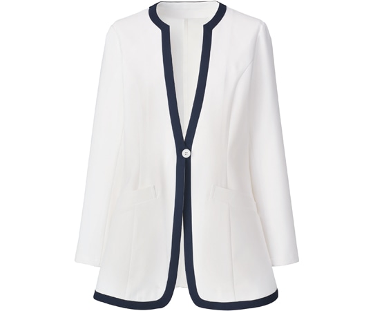 KAZEN レディスジャケット長袖 ホワイト 3L KZN207-10 1枚(ご注文単位1枚)【直送品】