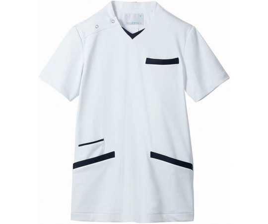 住商モンブラン スクラブ 兼用 半袖 白/ネイビー 3L 72-1379 3L 1枚(ご注文単位1枚)【直送品】