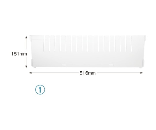 サカセ 仕切板 バスケット64-17タイプ（深さ17cm）用 W516×H151mm 超耐熱タイプ BMD17-60 1枚（ご注文単位1枚）【直送品】